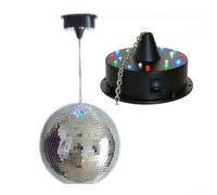 Motor de bola de discoteca de velocidad ajustable con control remoto para bolas colgantes de 6 a 15 pulgadas, equipado con 4 luces LED de color para mejorar el ambiente de fiesta (kit de 8 pulgadas)