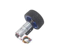 Motor de CC DC 6V 12V 24V 12-1360 RPM Mini codificador engranajes con acoplamiento Rueda 65 mm Línea seguimiento inteligente Kit automóvil inteligente: 12 , Voltaje: 6 voltios)(Dc 6volt,77 RPM)