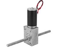 Motor de Engranaje Helicoidal, DC 24V Motor Eléctrico Eje Doble M8 Rosca Derecha Caja de Engranajes de Metal Turbo Motor de Reducción de Velocidad(Relación de reducción de velocidad 670)