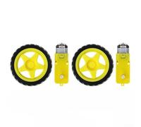 Motor de engranajes CC y kit de rueda de neumático de plástico para vehículos inteligentes basados en Arduino, medición de distancia, análisis de velocidad y enseñanza