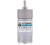 Motor de engranajes de CC, 12 V, 30 RPM, 15 W, 4 polos, CW/CCW, motor de CC cepillado reversible, todo engranaje de metal, alambre de cobre para máquina de barbacoa, cámara, (12V 30 vueltas)