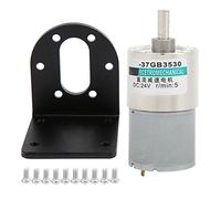 Motor de engranajes de CC, 24 V, 5 rpm, baja velocidad, torsión grande, imán permanente, mini motor, todos los engranajes metálicos, grasa de alta temperatura, protección contra (20 rpm/min)