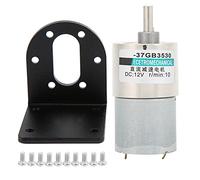 Motor de engranajes de CC, micro, de baja velocidad y alto par, imán permanente 12 V XD37GB3530 con engranajes de metal y protección contra sobrecorriente para proyectos de robótic (10 rpm/min)