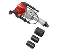 Motor de gasolina de 2 tiempos, 52 cc, 1900 W, 3 adaptadores de orificio de 55/70/100 mm, velocidad de rotación de 8500 rpm, para estacas de madera, metal y material reciclado