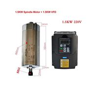 Motor de husillo, CNC 2.2KW 1.5KW Convertidor de frecuencia VFD Controlador de frecuencia variable Inversor 800W 1500W 2200W Motor de husillo ER11 ER20 Chuck(VFD 1.5KW-1.5W Motor)