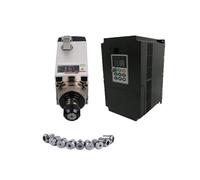 Motor de husillo cuadrado refrigerado por aire de 6 kW, 8 HP y 220 V, con 4 rodamientos, inversor VFD de 7,5 kW y kit de mandril ER32.
