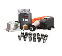 Motor de husillo, Husillo CNC refrigerado por agua de 1,5 kW/2,2 kW, inversor, abrazaderas de 80mm, bomba de agua, pinza ER20 de 13 Uds for enrutador CNC(1.5kw with ER11)