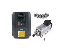 Motor de husillo, Motor de husillo de 1,5 kW, husillo de refrigeración por aire CNC cuadrado, husillo de fresado refrigerado por aire de 1500W + inversor VFD de 1,5 kW + 13 unids/set ER11
