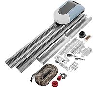 Motor de puerta corrediza, 1000N Abridor automático de la puerta del garaje Operador eléctrico Abres de puerta automática Kit de puertas deslizantes con 3 rieles 2 remotes