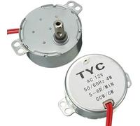 Motor Electrico PequeñO,Dc Motor 2 motores síncronos estables Pro TYC-50 de 5-6 r/min, CA 220 V, 12, 50/60 Hz, par torsión 4 kgf/cm, W, giro a la derecha/izquierda, for microondas(AC 220-240V)