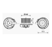 Motor eléctrico, ventilador interior HIGHWAY AUTOMOTIVE 53033002HW