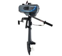 Motor fueraborda de 2 tiempos, 3,5 CV, motor de gasolina con sistema CDI de 49 cc para barcos, enfriador de agua, motor de lancha fuera de borda, para botes inflables, barcos de pesca (azul)