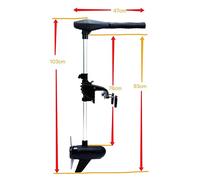 Motor fueraborda eléctrico X180 (1,2 kW, Control de timón, Longitud del eje: 76,2 cm)
