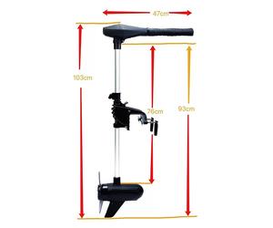 Motor fueraborda eléctrico X180 (1,2 kW, Control de timón, Longitud del eje: 76,2 cm)