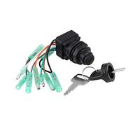 Motor Ignition Key Switch para Outboard, Control Box Negro, Repuesto Durable y Preciso - Instalación Plug & Play, Material Resistente, Compatible con Modelos Originales
