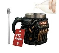 Motor Kaffeetasse | 300 Ml Doppelwandiger Isolierbecher Aus V12-Edelstahl - Mechanische Kaffeetasse | Für Den Winter, Zuhause, Hof, Balkon, Hof, Outdoor, Garten, Park, Golf, Picknick, Camping, Party,