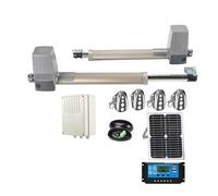 Motor para Puerta corrediza, Kit Completo de abridor de Puerta Solar para Puertas batientes de Doble Brazo, 600 kg, con Panel Solar, Controlador, Sensor de lámpara, Teclado gsm Opcional (Kit 3)