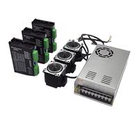 Motor paso a paso, 3 ejes, Nema 23 57 mm, en kit, 2 fases, 4,8 kg (170 oz), controlador de motor paso a paso 3A, fuente de alimentación de 350 W, tarjeta controladora de grabado de máquina 350 W, kit