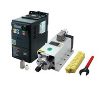 Motor principal CNC 2,2 kW 2200 W 220 V 400 Hz 24000 rpm, husillo cuadrado refrigerado por aire, equipado con VFD 2,2 kW 220 V + llave ER20 + 15 pinzas ER20 (1-13 mm)