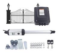 Motor Puerta Batiente, 50W 24VDC Kit Motor Puerta Batiente, 16mm/s, 300Kg máx, Abridor de Puertas Automatico con 2 Control Remoto, Motor Puerta Corredera de Jardín, Garaje