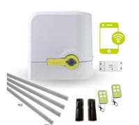 Motor Puerta Corredera con wifi - Kit motor puerta de garaje corredera 500 kg - Incluye motor, fotocelula, cuadro de control, 2 mandos a distancia y 4 metros de cremallera hierro MOTIC