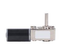 Motor reductor DC, motor de reducción de velocidad con engranaje helicoidal reversible de 18 W y 12 V con función de bloqueo automático, caja de engranajes de turbina de alto par p (0-200 RPM)