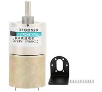 Motor Reductor DC XD-37GB520 de 24V con Soporte, Par Alto, Baja Velocidad, Giro CW/CCW, Ideal para Máquinas CNC y Equipos Electrónicos (10 rpm/min)