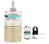 Motor reductor de CC XD 37GB520 con soporte y engranaje regulador de velocidad - Motor de velocidad ajustable de 12 V 600 RPM - Todos los engranajes metálicos y bobina de cobre (100 rpm/min)