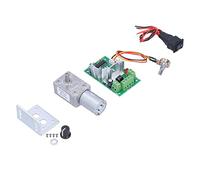Motor reductor helicoidal DC 24V con regulador, alta torsión, carcasa zinc fundido y eje reforzado - Bajo ruido y auto bloqueo, ideal para robots y cerraduras electrónicas (24V100RPM)