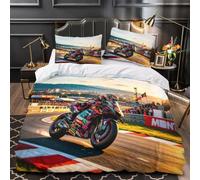 Motor Road Racing Juego De Ropa De Cama Double（200x200cm）, Microfibra Suave Motorcycle Race Juego De Fundas De Edredón, Incluye Funda Nórdica Y Funda De Almohada Bedding Set Lavable