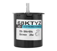 Motor Síncrono 28W AC 220V Engranaje Metálico, 30 RPM | Rotación silenciosa de alto par constante, Eje de acero con rodamiento de bolas