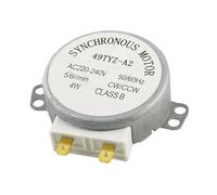 Motor síncrono de plato giratorio 49TYZ-A2, diámetro del eje: 7 mm x 11 mm, CA 220 V-240 V, 4 W, 4 RPM, for horno microondas, 65 mm x 60 mm x 27 mm (largo x ancho x alto).