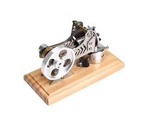Motor Stirling de Madera + Metal, Motor Stirling de Aire LED, Modelo de Generador de Energía Eléctrica, Educación Divertida para Demostración E Investigación