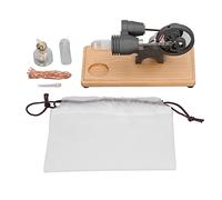 Motor Stirling Modelo de Motor Máquina térmica física científica Juguete Educativo para niños Adultos Proyectos científicos Demostraciones en el Aula Aleación de Zinc Gris Vidrio