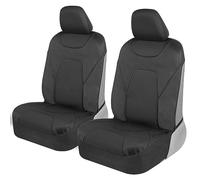 Motor Trend AquaShield - Fundas de asiento de coche para asientos delanteros, color negro - Fundas de asiento impermeables en dos tonos para coches, juego de fundas de asiento delantero de neopreno, fundas interiores para auto, camión, furgoneta, SUV