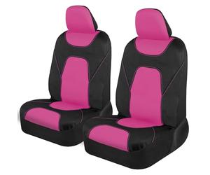 Motor Trend AquaShield - Fundas de Asiento de Coche para Asientos Delanteros, Color Rosa, Fundas de Asiento Impermeables de Dos Tonos para automóviles, Juego de Fundas de Asiento Delantero de