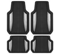 Motor Trend ChromeTech - Juego Completo de Alfombrillas de Goma duraderas para automóviles con Acento de Dos Tonos, protección Interior para Todo Tipo de Clima para Parte Delantera y Trasera con