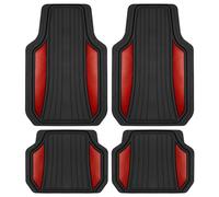 Motor Trend ChromeTech - Juego Completo de Alfombrillas de Goma duraderas para automóviles con Acento de Dos Tonos, protección Interior para Todo Tipo de Clima para Parte Delantera y Trasera con