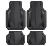 Motor Trend ChromeTech - Juego Completo de Alfombrillas de Goma duraderas para Coches con Acentos de Dos Colores, protección Interior contra la Intemperie para Delantera y Trasera
