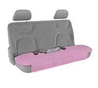 Motor Trend Cojín universal rosa para asiento de coche, asiento trasero, funda acolchada de lujo con parte inferior antideslizante y bolsillos de almacenamiento, funda de cojín de piel sintética para