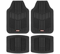 Motor Trend DualFlex™ - Alfombrillas de Goma para Suelo de Coche, camión, Furgoneta y Todoterreno, Impermeables y con Canales de Drenaje, para Todo Tipo de Clima, diseño Deportivo en Dos Tonos, Negro