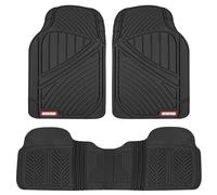 Motor Trend FlexTough Performance - Alfombrillas de Goma para Todo Tipo de Clima, 3 Unidades, para Coches, Camiones y todoterrenos, para Uso intensivo, Resistentes al Agua (Negro)