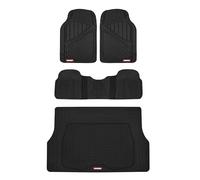 Motor Trend FlexTough Performance - Alfombrillas de Goma para Todo Tipo de Clima con Forro de Carga, Juego Completo de tapetes Delanteros y Traseros para Autos, Camiones, SUV, tapetes automotrices