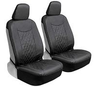 Motor Trend Fundas de Asiento de Coche de Piel sintética con Costuras Negras para Asientos Delanteros, Fundas de Asiento de Cubo, Hechas para vehículos con reposacabezas extraíbles, se