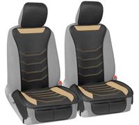 Motor Trend LuxeFit - Fundas de Asiento de Coche para Asientos Delanteros, 2 Piezas, Ajuste Universal Premium, Funda de Asiento de Cuero Acolchado para Auto camión, Furgoneta y SUV