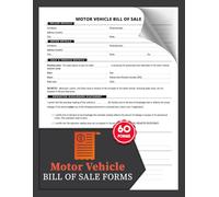 Motor Vehicle Bill of Sale Forms: for Buying/Selling a Truck, Car or Motorcycle | Vehicle Sales Agreement, Title Transfer Record & Odometer Disclosure | 60 Forms, 120 Single-Sided Pages