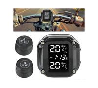 Motor Vehicle Sensors Wireless LCD Display Motorcycle TPMS Tyre Temperature Tester 2 Sensors Dirt Pit Bike Motor Tire Pressure Monitoring Alarm System