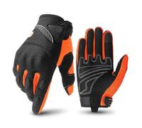Motorbike Breathable Racing Glove Motorcycle Full Finger Gloves Motocross Motorbike Breath Mesh Touch Screen Racing Glove(SU01 Orange,XL)