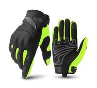 Motorbike Breathable Racing Glove Motorcycle Full Finger Gloves Motocross Motorbike Breath Mesh Touch Screen Racing Glove(SU01 Green,XL)