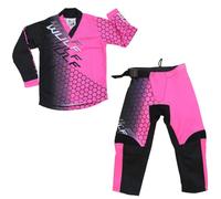 Motorbike Wulf Forte MX Kids Race Suit New 2020 Motocross Quad Off Road Trials Enduro Kart ATV MTB Dirt Bike Pit Sport Junior Pant Shirt Kit (Pink,5-7 Years with Waist 24)